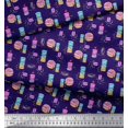 thumbnail image 2 of Soimoi Moss Georgette Fabric Donuts Food Fabric Prints By Yard 42 Inch Wide, 2 of 5