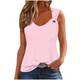 thumbnail image 2 of IROINID Débardeurs Amples pour Femmes, Blouse Sans Manches Décontractée de Mode pour Femmes à Col en V Rose G, 2 of 6