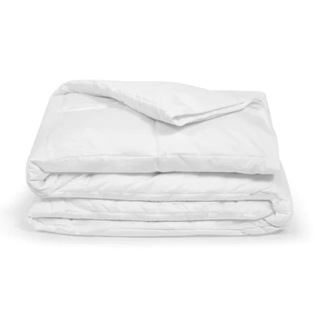 Sleepgram Couette en Coton Brodée Toutes Saisons, Format Simple, Prélavée, Blanche