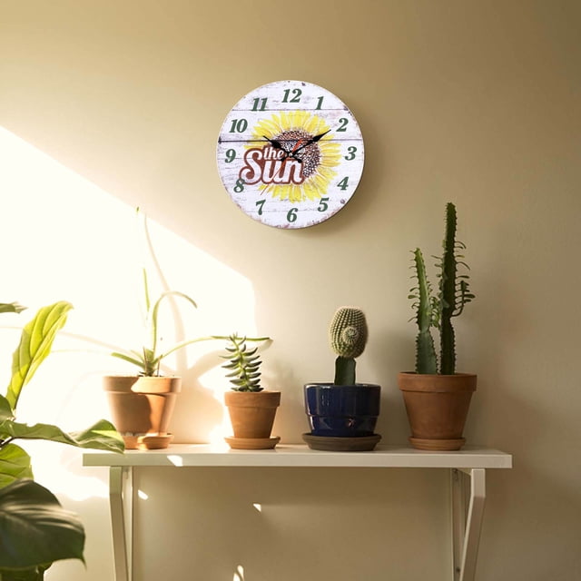 30cm European Retro Sunflower Wall Clock Home Living Room Decoration Wall Clock