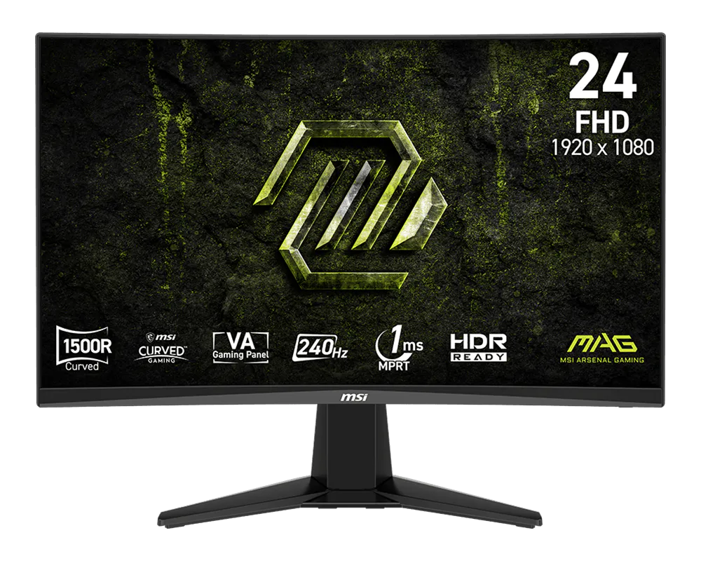 MSI 24" 1920 x 1080 (FHD) 240Hz 4ms (GTG) Curved VA Gaming Monitor Tilt adjustable (MAG 245C X24)