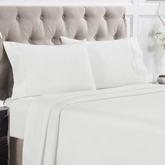 California Design Den Ensembles de Draps, Draps 100 % Coton Naturels, Ensemble de Draps de Luxe Doux en Satin 400 Fils, Draps Rafraîchissants à Poches Profondes