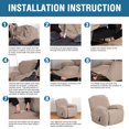 thumbnail image 4 of 2024 1-Piece Jacquard Spandex Recliner Stretch Slipcover  Navy, 4 of 7