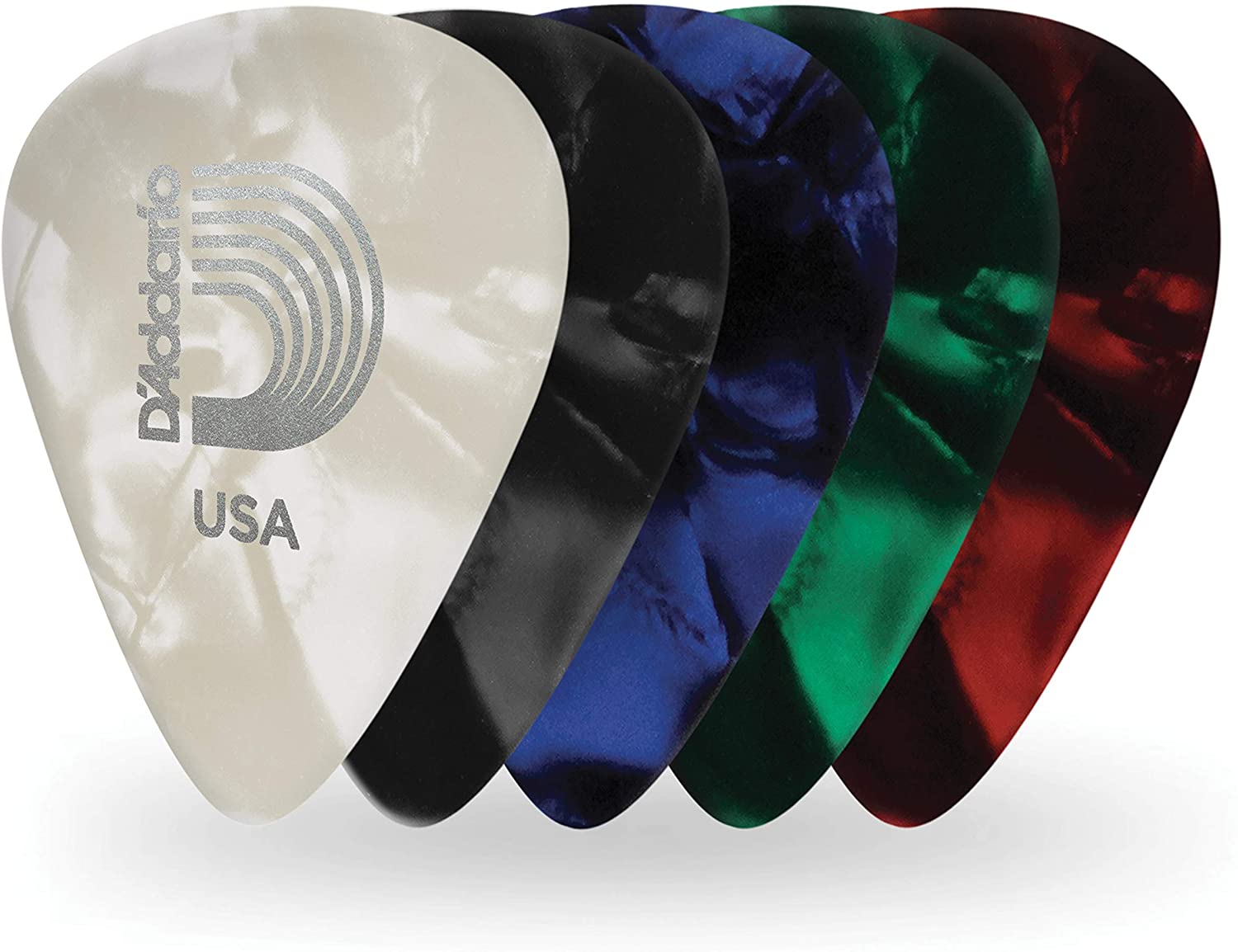 Choix de Guitares en Celluloïd Perlé Assortis Planet Waves, 25 pack, Moyen