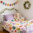 thumbnail image 2 of Flannel Blanket Easter Bunny Design 75 cm x 100 cm Multicolor Polyester Bed Blanket for Nap or Travel, 2 of 6