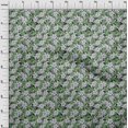 thumbnail image 4 of oneOone Tissu en Jersey de Coton Vert Floral Rétro Tissu pour Robe Tissu Imprimé au Mètre 58 Pouces de Large, 4 of 5