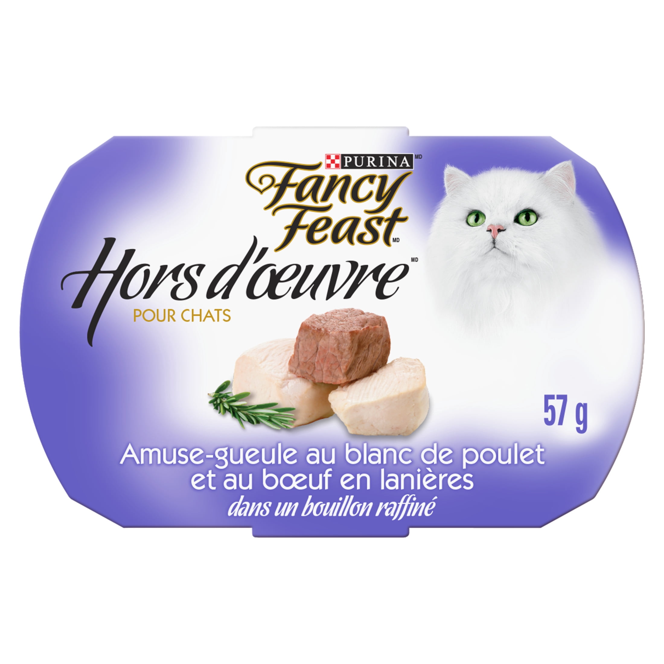 Fancy Feast Hors d'œuvre Amuse-gueule au poulet et au bœuf en lanières, Gâteries pour Chats 57 g