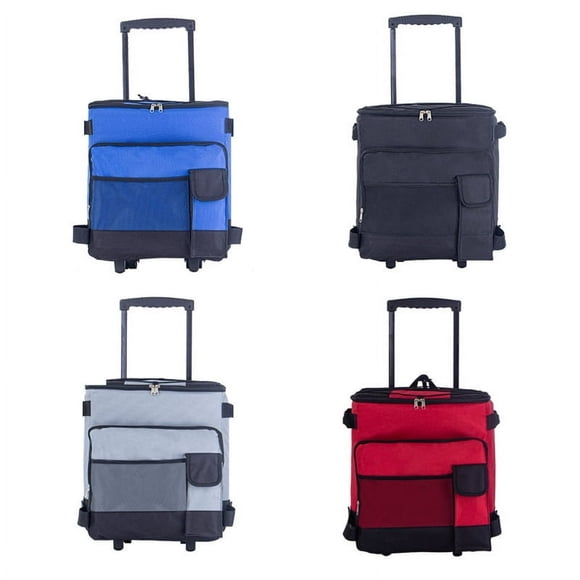 EASTIN Rolling Cooler 43L Large Leakproof Soft Cooler Bag with Wheels and Handle for Beach Camping Patio Travel Outdoor Blue