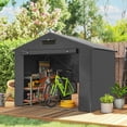 thumbnail image 2 of Outsunny 8' x 6' Portable Shed, Waterproof Bike Tent, Dark Grey, 2 of 10