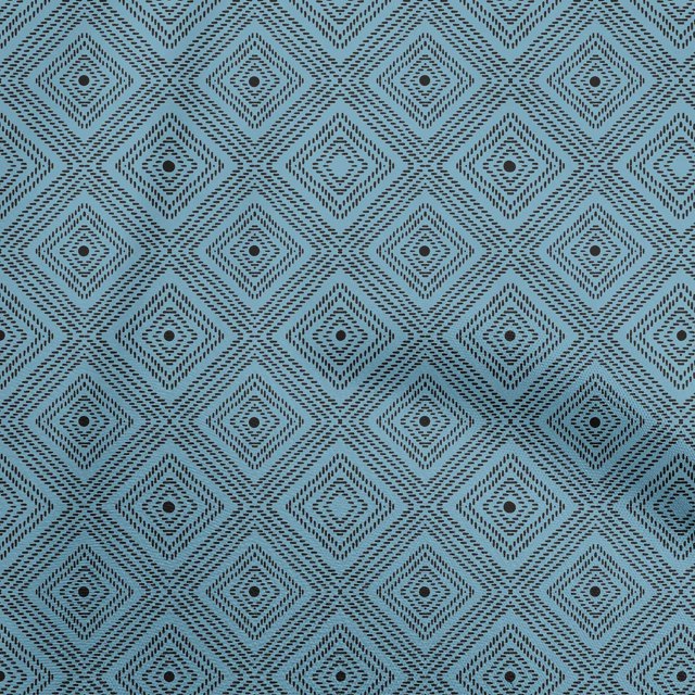 oneOone Tissu Polyester Spandex Vert Sarcelle Foncé Tissu Géométrique pour Robe Tissu Imprimé au Mètre 56 Pouces de Large