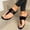 Black, variant on SMihono Flip Flops Sandals Womens Summer Casaul Women's Fashion Solid Color Sandals Summer Flip Flops Flat Heel Slippers Casual Shoes Slipper On Clearance