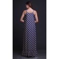 thumbnail image 4 of Bimba Robe de Nuit Imprimée Bleu Marine à Plumes Florales et Anémones pour Femmes Longue à Bretelles Spaghetti Robe Maxi Vêtement de Nuit Robe XXX-Large, 4 of 5
