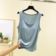 thumbnail image 2 of Débardeur pour Femme avec Soutien-Gorge Intégré, Camisoles Sans Manches pour Femmes Couleur Unie Col Rond Camisole Décontractée, Haut de Détente Doux pour Dormir pour l'Été, 2 of 9