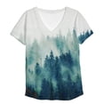thumbnail image 4 of Fashion Woman V-Neck Printed Short Sleeve Printing Blouse T-Shirt Summer Tops, 4 of 4