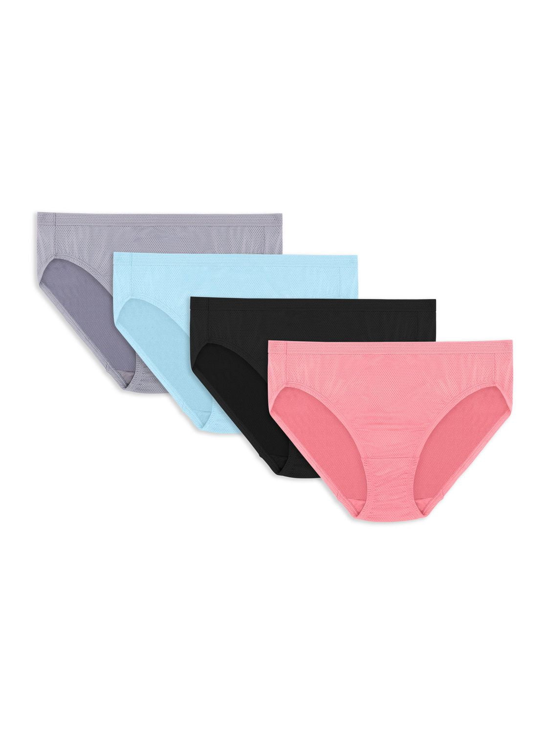 Fruit of the Loom Culotte échancée en micro-maille respirante Fit for Me® pour femme Plus Taille, assortiment de 4