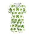 thumbnail image 3 of Ensemble de Chemisiers à Manches Longues à Col en V Imprimés pour la Saint-Patrick pour Femmes avec Poche, 3 of 8