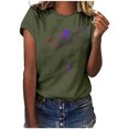 thumbnail image 1 of Pompotops T-shirt Blouse d'Été à Manches Courtes et Col en V pour Femmes, 1 of 6