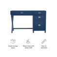 thumbnail image 3 of Linon Peggy Bureau Latéral de Rangement en Bois avec 4 Tiroirs Quincaillerie Argentée en Bleu Marine, 3 of 20