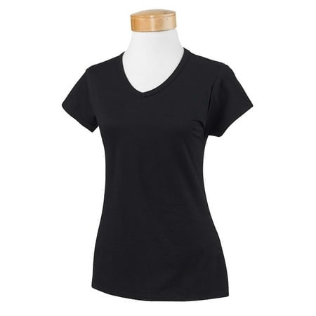 Gildan T-Shirt Ajusté à Col en V pour Femmes SoftStyle® 7,5 Oz./verge Lin.