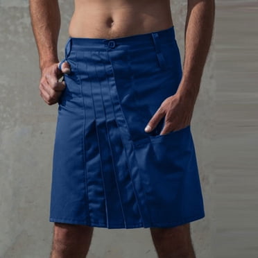 LSLJS Jupe Plissée pour Hommes d'Ge Moyen avec Boutons et Poches, Jupe de Jeu de Rôle, Cadeaux pour Hommes