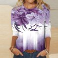 thumbnail image 2 of Pompotops T-shirt Ample Imprimé Mode Femme Manches 3/4 Mi-Longueur Col Rond Décontracté en Liquidation, 2 of 5
