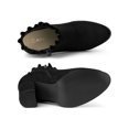thumbnail image 3 of Unique Bargains Women's Ruffle Chunky Heel Ankle Boots, 3 of 8