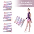 thumbnail image 1 of 2Pcs Gymnastic Ribbons Sparkling Extra Soft Smooth Flexible Comfortable Grip Dance Training Satin Kids Rhythmic Gymnastics Ribbons with Wand for Kids, 1 of 7