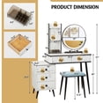 thumbnail image 4 of Costway Vanity Makeup Table Set 3-Color Dimmable Human Body Induction LED Light White, 4 of 10