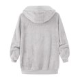 thumbnail image 5 of cllios Womens Winter Fuzzy Fleece Jacket Hooded Color Block Patchwork Cardigan Coats Oversized Fluffy Sherpa Outerwear with Pockets, 5 of 5