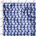 thumbnail image 2 of Soimoi Blue Poly Georgette Fabric Hen Bird Print Fabric by Yard 52 Inch Wide, 2 of 6