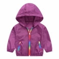 thumbnail image 1 of Posijego Toddler Kids Sun Protection Jacket Spring Summer Long Sleeve Hooded Full Zip Jackets for Outdoor, 1 of 5