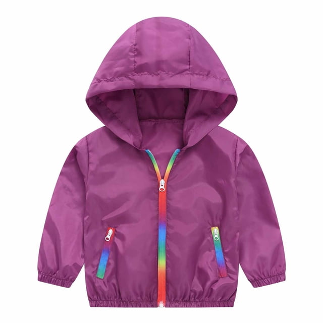Posijego Toddler Kids Sun Protection Jacket Spring Summer Long Sleeve Hooded Full Zip Jackets for Outdoor