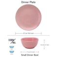 thumbnail image 3 of Hand Painted Ceramic Dinner Set Of 12 Pieces Dinnerware Set, Blush Pink | Set Of 6 Dinner Plates + 6 Small Dinner Bowl, 180ml Each | Microwave & Dishwasher Safe, 3 of 5