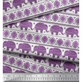 thumbnail image 2 of Soimoi Modal Satin Fabric Aztec & Tribal Elephant Ethnic Print Fabric by the Yard 42 Inch Wide, 2 of 3