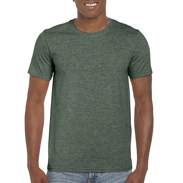 Gildan T-Shirt Softstyle pour Hommes, P, Vert Forêt Chiné