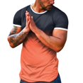 thumbnail image 1 of BOBOGOJP T-Shirt Homme Coupe Régulière Manches Courtes Col Rond T-Shirt Uni (Orange,TTG), 1 of 5