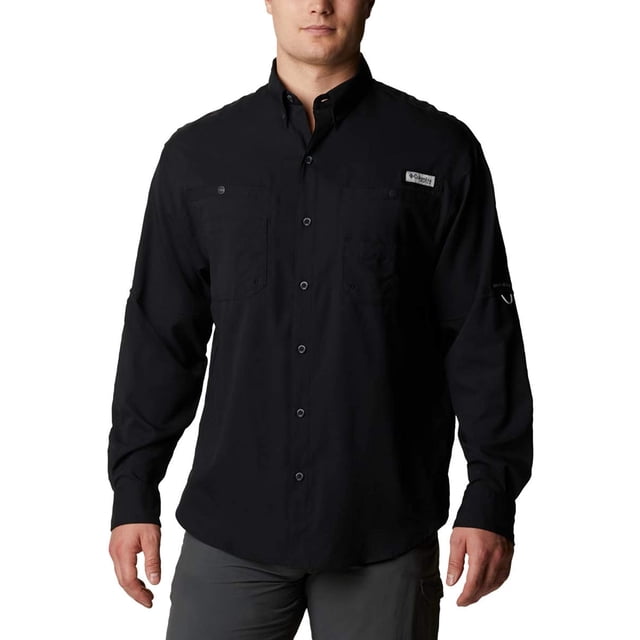PFG Tamiami II Long Sleeve Shirt, M, Black