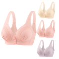 thumbnail image 1 of Timegard 3pc Wireless Bras for Women Front Closure Full Support Wide Strap Comfort Breathable Everyday Bra, 1 of 4