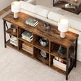 thumbnail image 2 of Console Table 62.2'' Narrow Sofa Table 8 Cube Storage Organizer Cabinet 3 Tier Long Sofa Table Behind Couch Entry Console Table with Storage for Entryway, Living Room, Foyer, 2 of 6