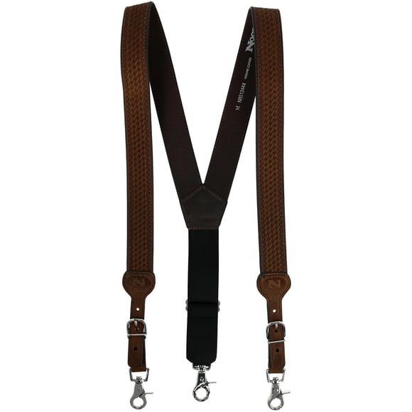 Nocona Belt Bretelles Tressées en Cuir avec Boucles (Hommes)