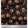 thumbnail image 2 of Soimoi Rayon Fabric Feather & Bird Cartoon Printed Craft Fabric by The Yard 56 Inch Wide, 2 of 3