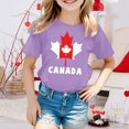 thumbnail image 2 of T-shirt à Manches Courtes pour Filles de la Fête du Canada, Col Rond d'Été, Coupe Décontractée, Chandails de Base, 2 of 4