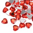 thumbnail image 1 of Unique Bargains 40 Pcs Acrylic Flat Back Rhinestones 20mm/0.8 Inch Heart Artificial Gemstone for Crafts Jewelry Making Red, 1 of 7