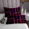 thumbnail image 3 of YST Abstract Square Bedding Twin Size Black and Hot Pink Red Bedspread Set, Rectangle Minimalism Quilt Set Modern Geometric Coverlet Set for Boys Girls, Contemporary Aesthetic Bed Set, 3 of 5