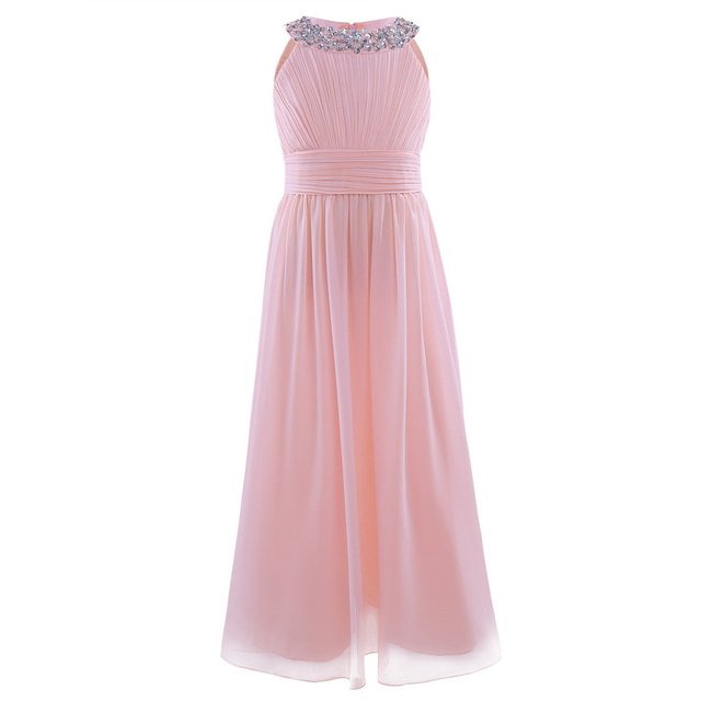 AAMILIFE Robe Fille Brodée Fleur Formelle Fête Robe de Bal Bal Princesse Demoiselle d'Honneur Robe de Mariage