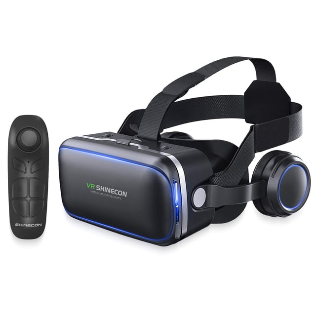 Casques VR HD 3D avec Télécommande pour Télé, Films, Jeux Vidéo