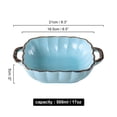 thumbnail image 3 of Qeeadeea Rectangular Lasagne Pan With Handle, Small Ceramic Bakeware Pan For 1 Person, Porcelain Baking Dish Oven Proof-Light blue-21x16.5x5cm, 500ml, 3 of 7