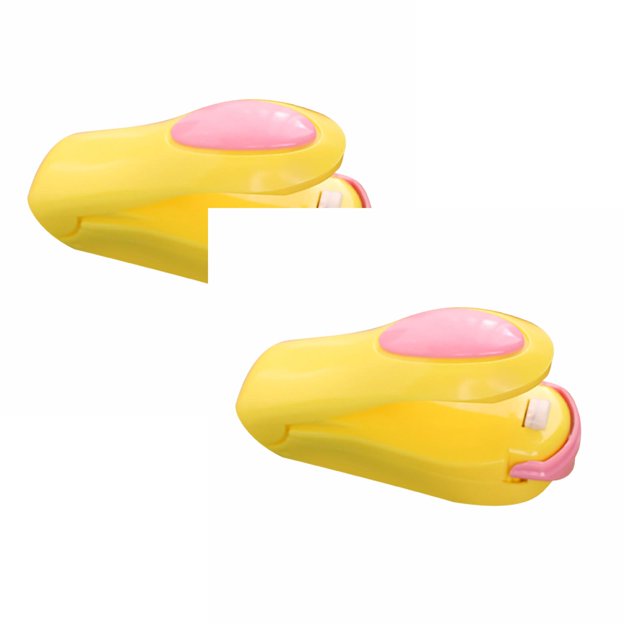 Oleegame 2PC Sealing Machine Hand Pressure Mini Portable Plastic Bag Sealing Machine Yellow