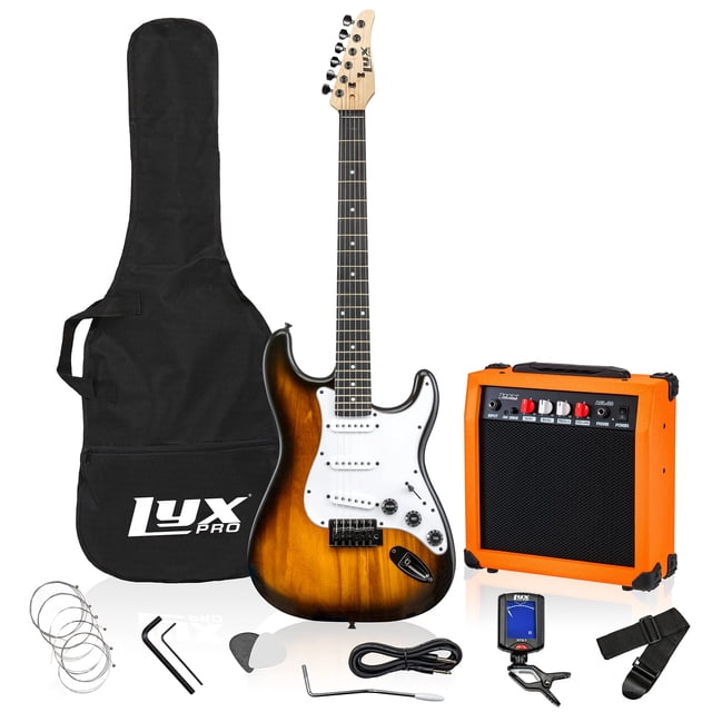 LyxPro Beginner 39” Electric Guitar & Electric Guitar Accessories, Sunburst