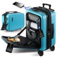 thumbnail image 3 of StorageBud 22" Lightweight Luggage Suitcase, Hard Shell Carry On Luggage Set Spinner Wheels (checked), Teal, 3 of 6
